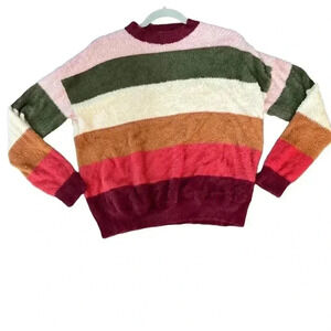 Coco + Jamieson Striped Soft Fury Sweater Size S